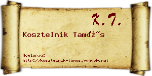 Kosztelnik Tamás névjegykártya